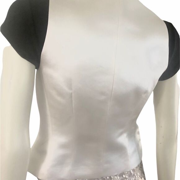 Emanuel Ungaro Ivory Silk Vest with Crystal Buttons Size 4 - Picture 3 of 5